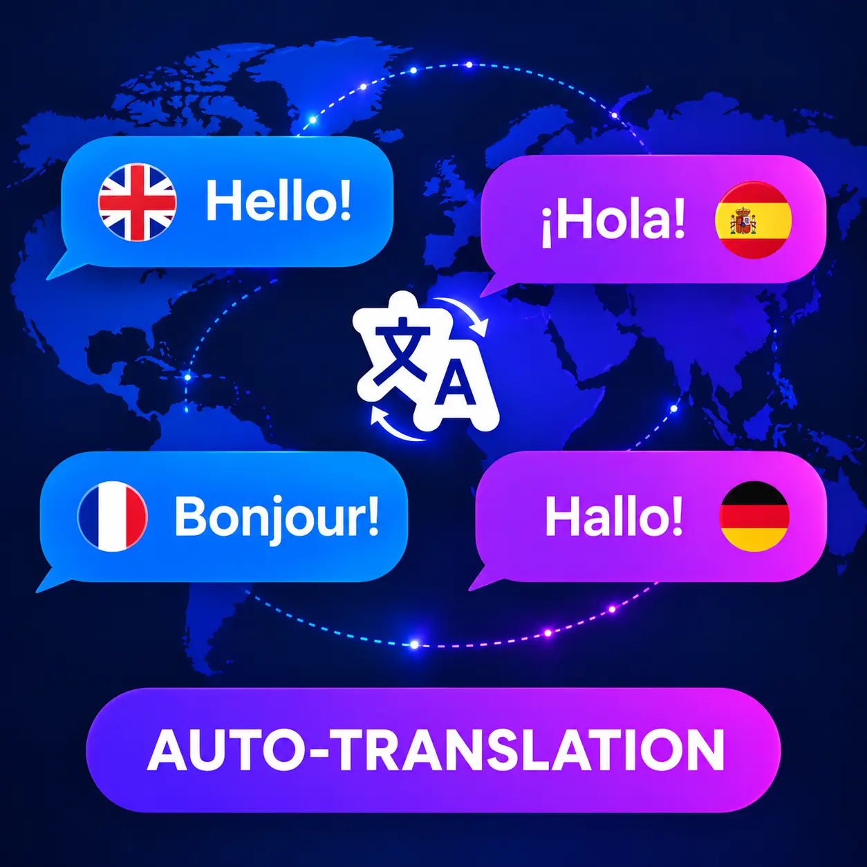 Live translation on UCamChat: chat messages translated both ways